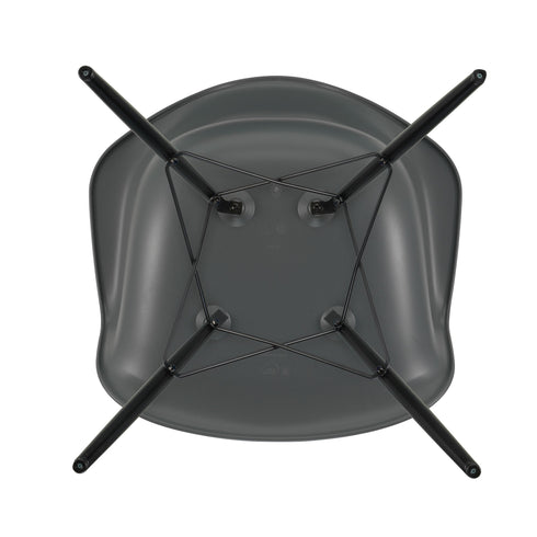 Cadeira de Braços Plástica Eames DAW / Base Ácer Preto